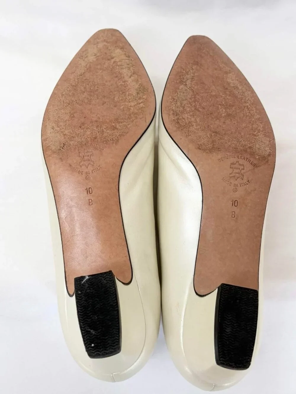 Vintage Amalfi Grand Ivory Cream Leather Pumps Size 10B Italy Pillow Grand - Picture 7 of 10
